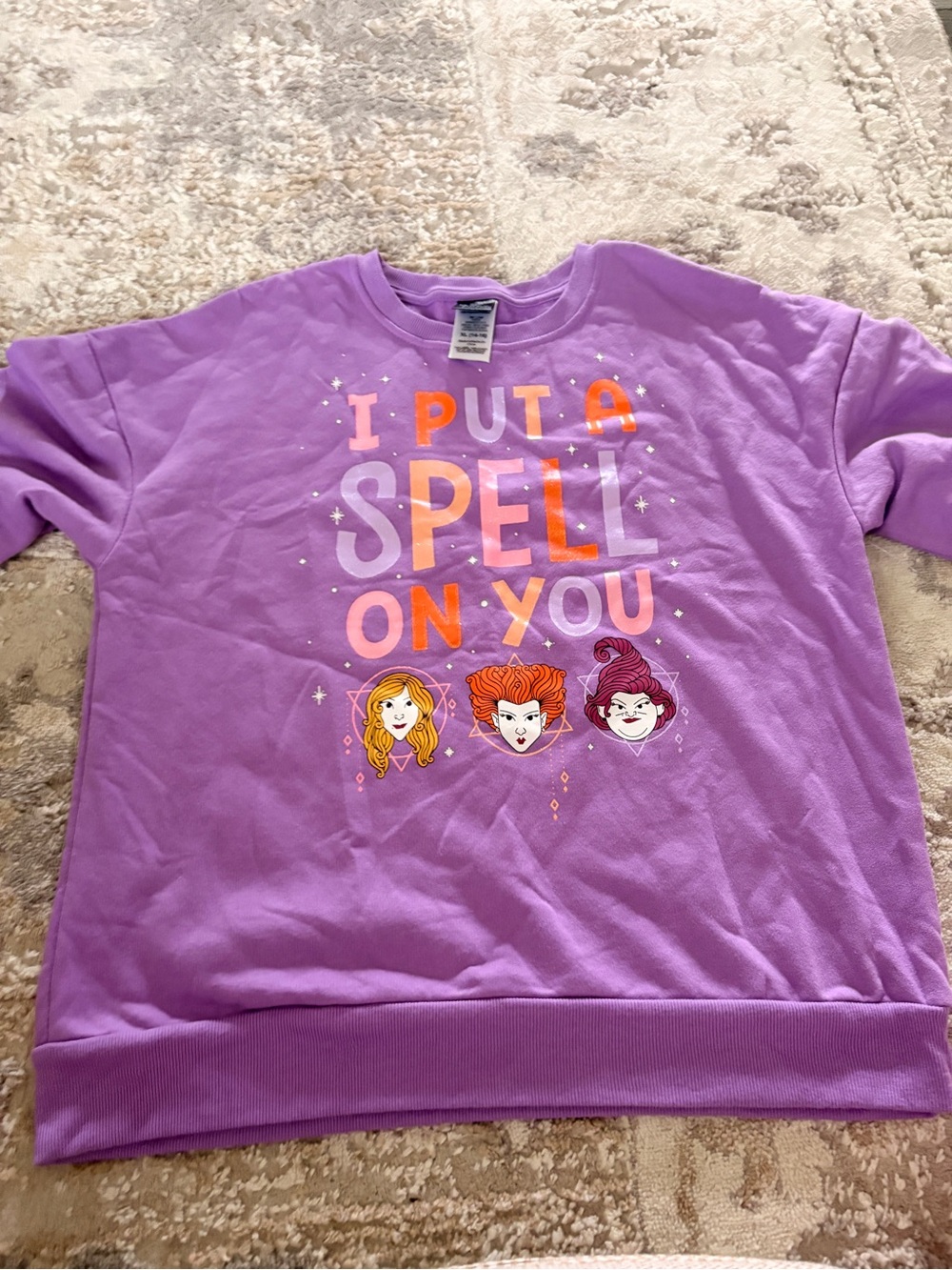 Kids' Purple Graphic Sweatshirt - 'I Put A Spell On You'